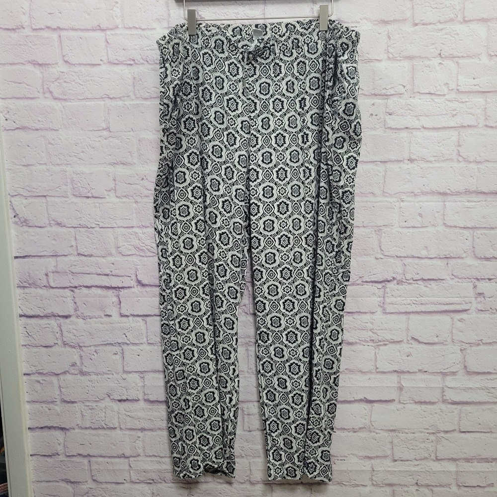 Old Navy Medallion Pattern Pixie Pants XXL Wide Leg Pocket Comfy Y2K Boho Casual